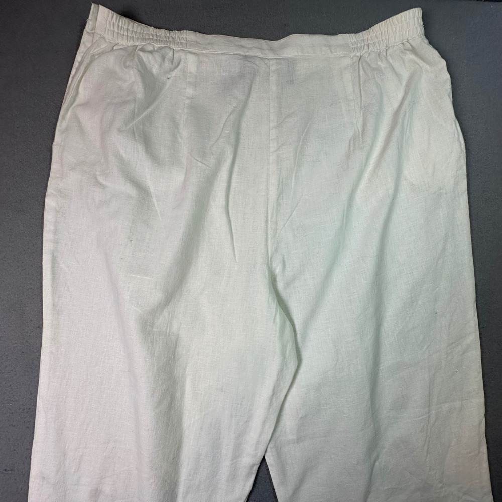 Sag Harbor Cottagecore Linen Cotton Embroidered Crop Pants Coastal Summer XL